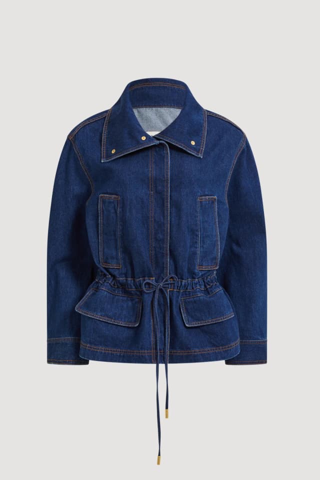 AJE Seren Denim Jacket in DARK CLASSIC WASH, image 1 of 1 from Aje