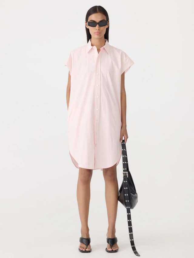 Bassike Crushed Cotton Sleeveless Dress, image 1 of 1 from bassike