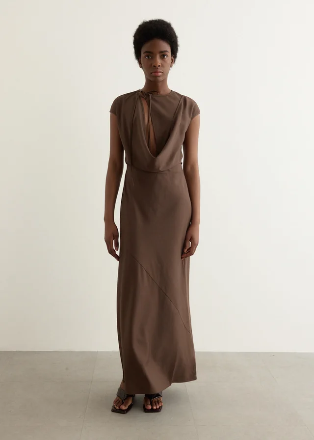 Wynn Hamlyn Maeve Maxi Dress in Chocolate, image 1 of 1 from Incu