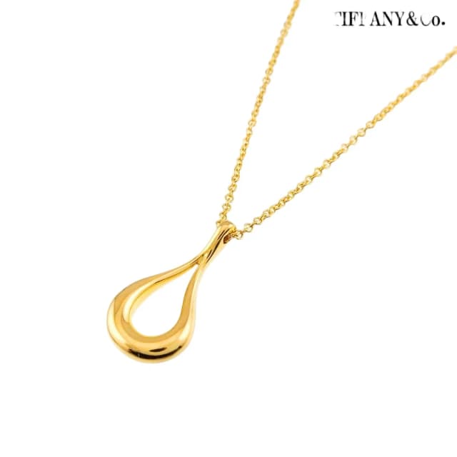 Tiffany & Co. Open Teardrop Necklace 40 18K Yellow Gold in Yellow from The Reluxe, photo 1 of 1