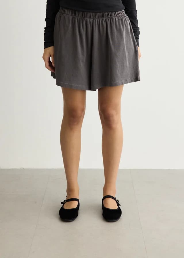 Our Legacy Gored Shorts in Worn Graphite Legacy Jersey, image 1 of 1 from Incu