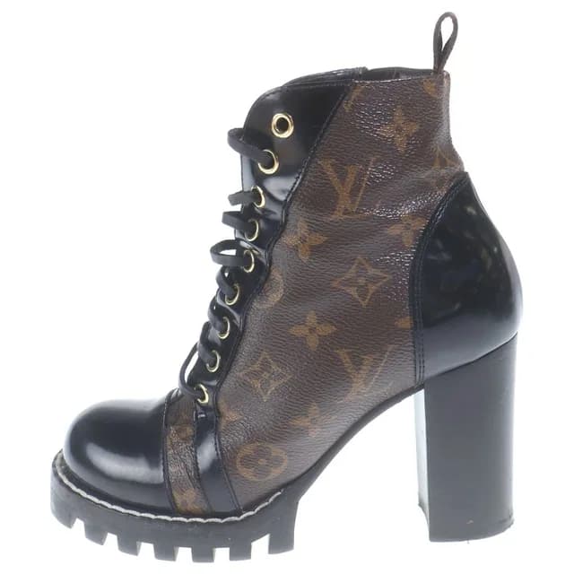 Louis Vuitton Monogram Star Trail Line Short Ankle Boots Heels Leather Gold in Gold Leather from The Reluxe, photo 1 of 1