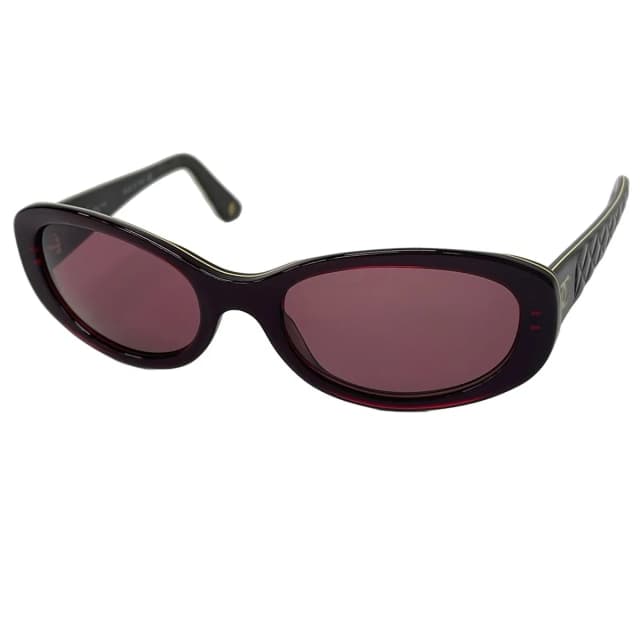 Chanel Sunglasses Dark Navy Bordeaux CC Logo Gold Quilted Eyewear in Burgundy from The Reluxe, photo 1 of 1