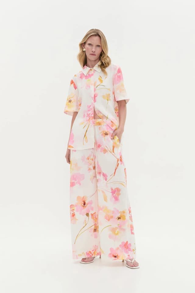 AJE Dreamscape Pintucked Pant in WILDFLOWERS, image 1 of 1 from Aje