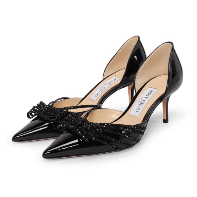 Jimmy Choo Patent Kaitence Bow Detail Pumps 36.5 in Black Patent leather from Blue Spinach, photo 1 of 1
