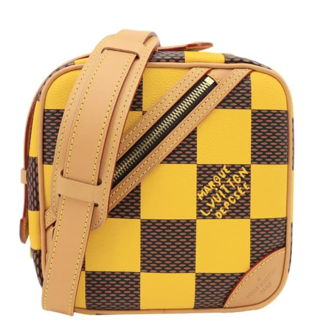 Louis Vuitton Volcano Damier Pop Chess Canvas Messenger Bag Yellow in Yellow Canvas from Dallas Designer Handbags, photo 1 of 1