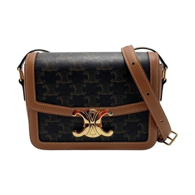 Celine Triomphe Shoulder Bag Bz4.04 Lu Brown Leather in Brown Leather from The Reluxe, photo 1 of 1