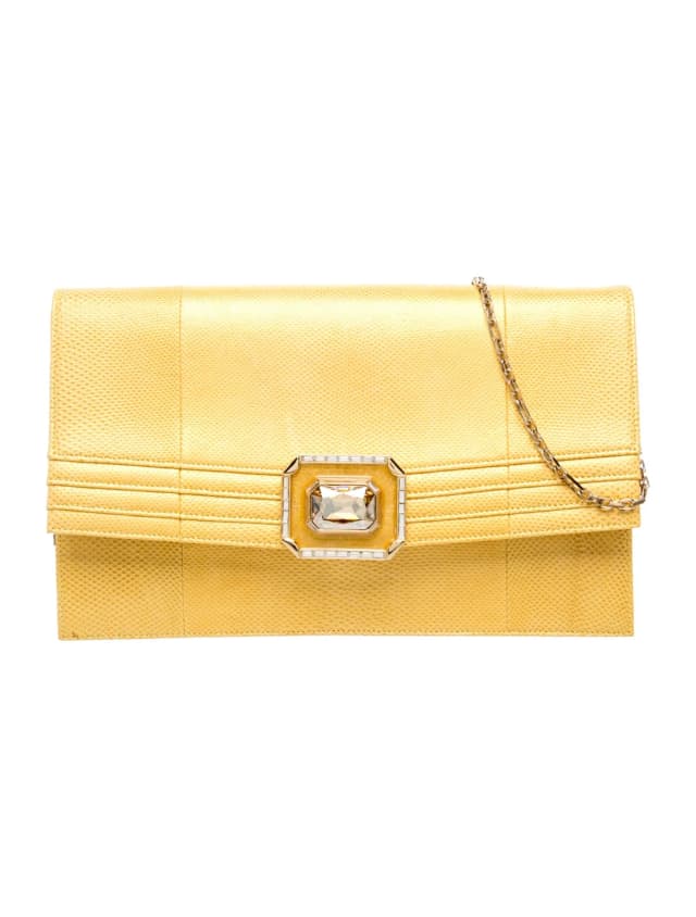 Judith Leiber Leather Clutch in yellow Leather from The RealReal, photo 1 of 1