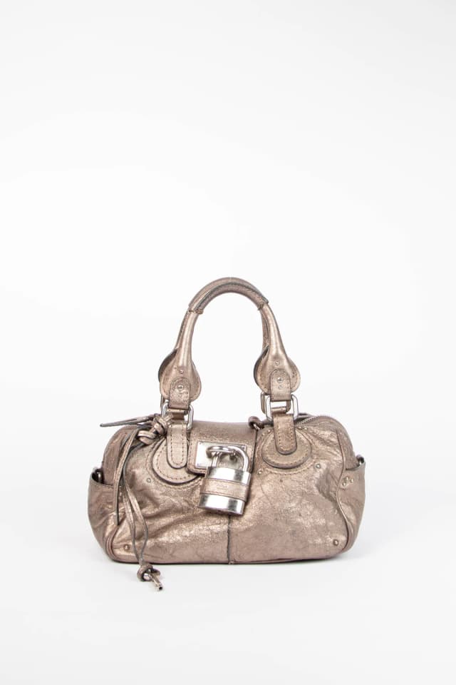 2000s Chloe Metallic Silver Paddington Bowling Bag in Silver Leather from Break Archive, photo 1 of 1