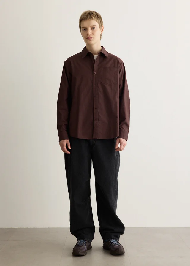 Incu Collection Asher Everyday Oxford Shirt in CHOCOLATE, image 1 of 1 from Incu