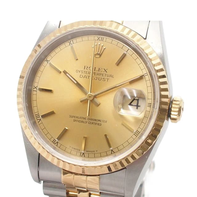 Rolex Datejust Jubilee Bracelet Champagne 18K Yellow Gold SS Watch Automatic in Yellow from The Reluxe, photo 1 of 1