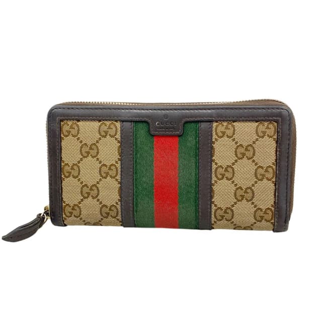 Gucci Wallet GG Canvas Sherry Line Brown Gold in Brown Canvas from The Reluxe, photo 1 of 1