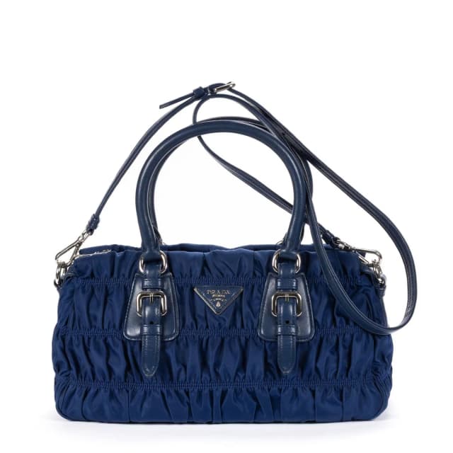 Prada Zip Shopping Tote Navy Tessuto Gaufre Canvas in Navy Canvas from The Reluxe, photo 1 of 1