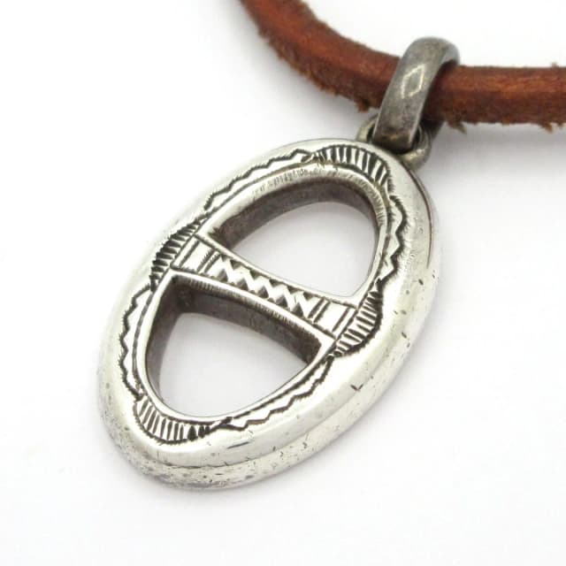 Hermès Choker Touareg Leather Silver Brown Necklace in Brown Leather from The Reluxe, photo 1 of 1