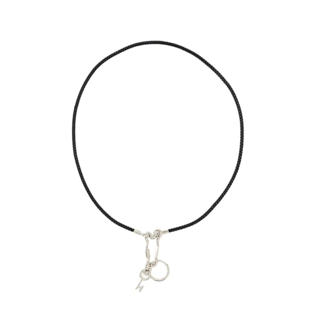 Hermès Cle Cheval Snap Hook Necklace Calfskin/Metal Black SHW in Black Calfskin from EMIER, photo 1 of 1