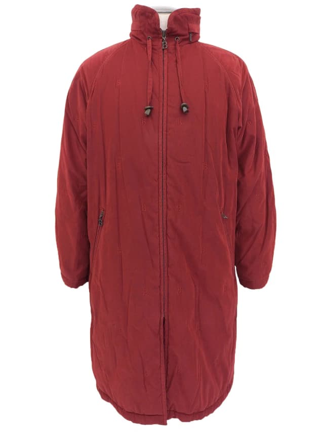 Burberry B Logo embroidery zip-up long coat #9 Bordeaux from VINTAGE QOO TOKYO, photo 1 of 1