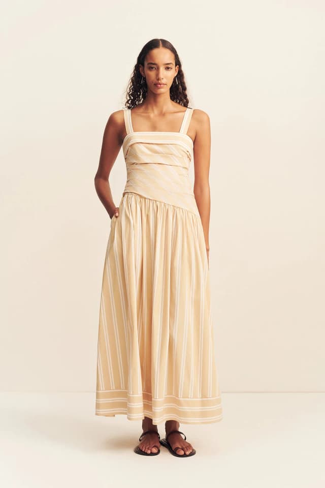 Shona Joy OMRI COTTON SQUARE NECK MAXI DRESS, image 1 of 1 from Shona Joy