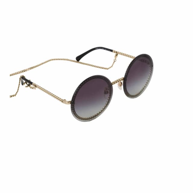 Chanel 4245 Round Gold Chain Sunglasses in Gold from The Purse Affair, photo 1 of 1