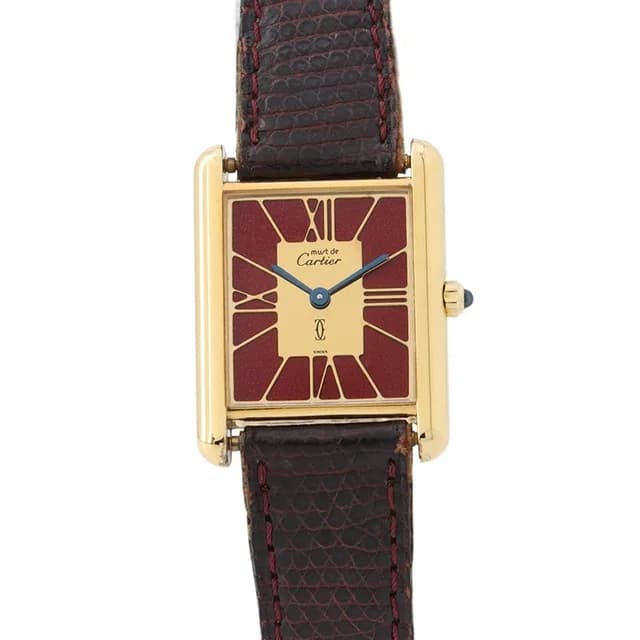 Cartier Must Tank Vermeil Watch Red Gold Dial in Red Lizard from The Reluxe, photo 1 of 1
