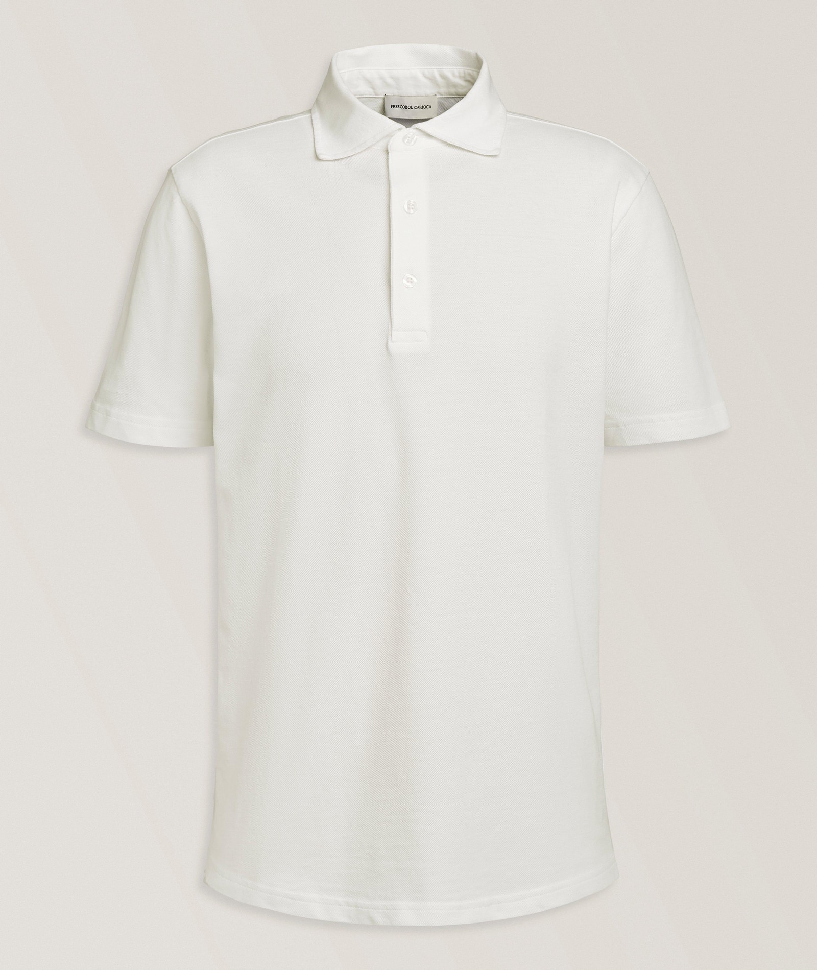 Frescobol Carioca Luca Organic Cotton Piqué Polo in White Cotton & Cotton Blends, image 1 of 1 from Harry Rosen