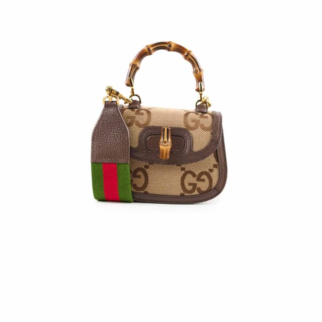 Gucci GG Mini Bamboo Top Handle Brown in Brown Canvas from The Purse Affair, photo 1 of 1