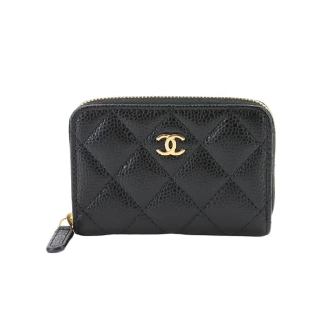 Chanel Quilted Classic Zip Coin Purse Caviar Leather Black in Black Caviar leather from The Reluxe, photo 1 of 1