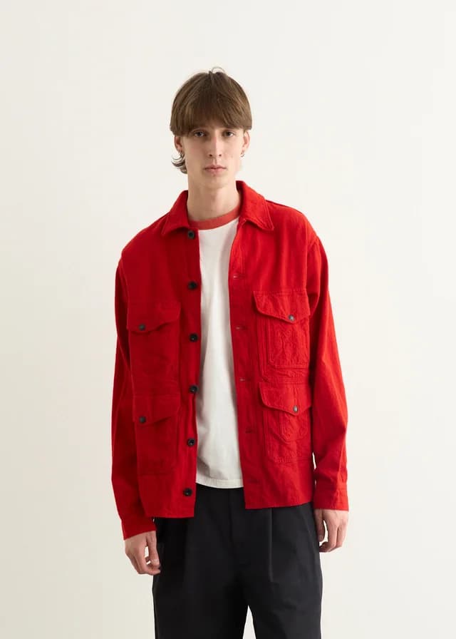 Junya Watanabe Filson Wool Twill Garment Dyed Jacket in 2 red, image 1 of 1 from Incu