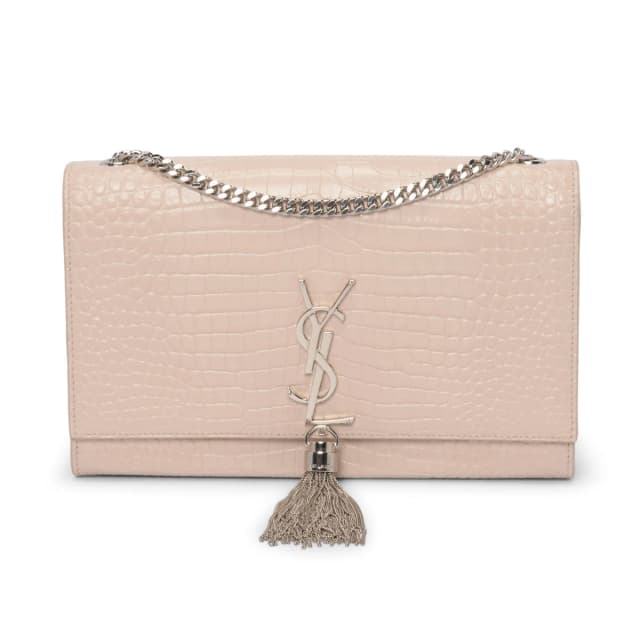 Saint Laurent Croc Embossed Medium Kate Tassel Bag in Light Beige Crocodile from Blue Spinach, photo 1 of 1