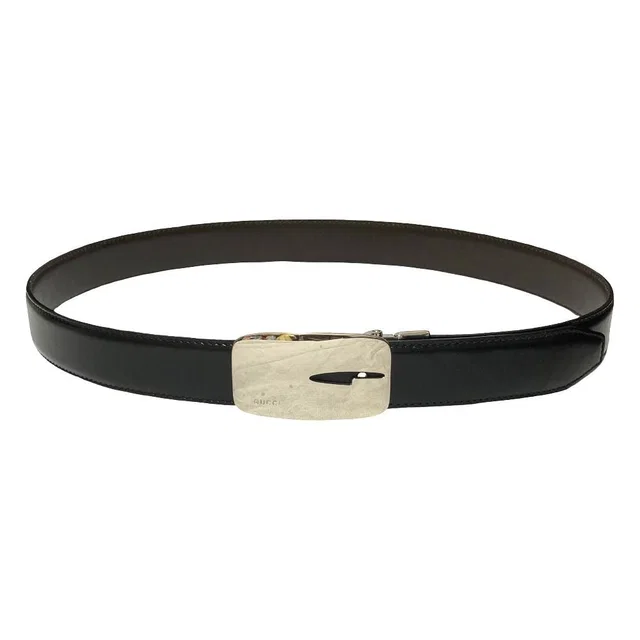 Gucci G Logo Leather Reversible Belt Black Brown in Black Leather from The Reluxe, photo 1 of 1