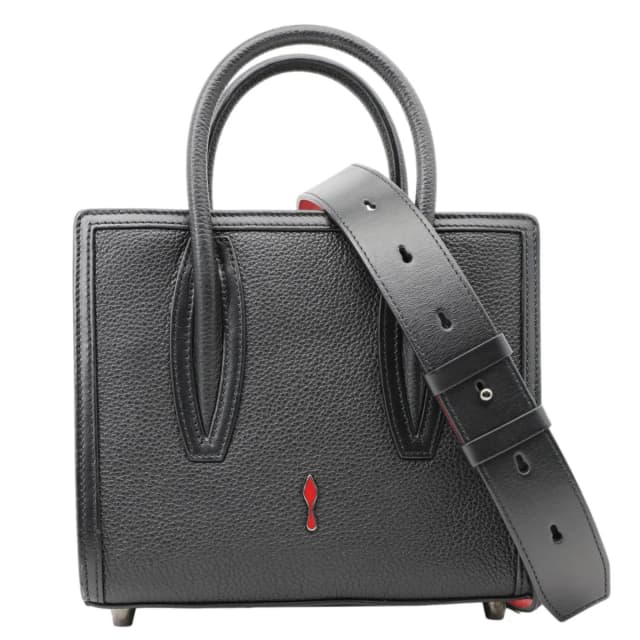Christian Louboutin Paloma Mini Leather Tote Bag Black in Black Leather from Dallas Designer Handbags, photo 1 of 1