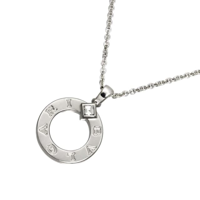Bvlgari Double Logo Diamond Necklace 45 18k White Gold in White from The Reluxe, photo 1 of 1