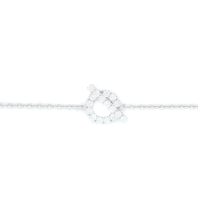 Hermès Size SH Finesse Bracelet White Gold Diamonds in White from EMIER, photo 1 of 1