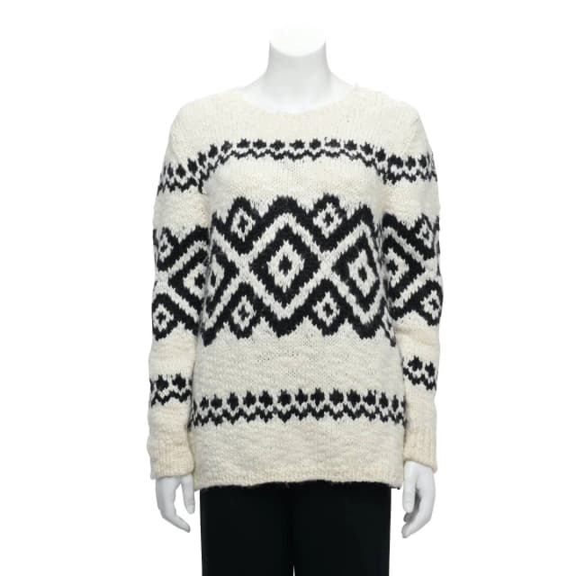 Moncler Boucle Chunky Knit Sweater M in White & Black Wool from Blue Spinach, photo 1 of 1