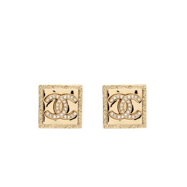 Chanel Square CC logo earrings light gold tone in Gold from EMIER, photo 1 of 1