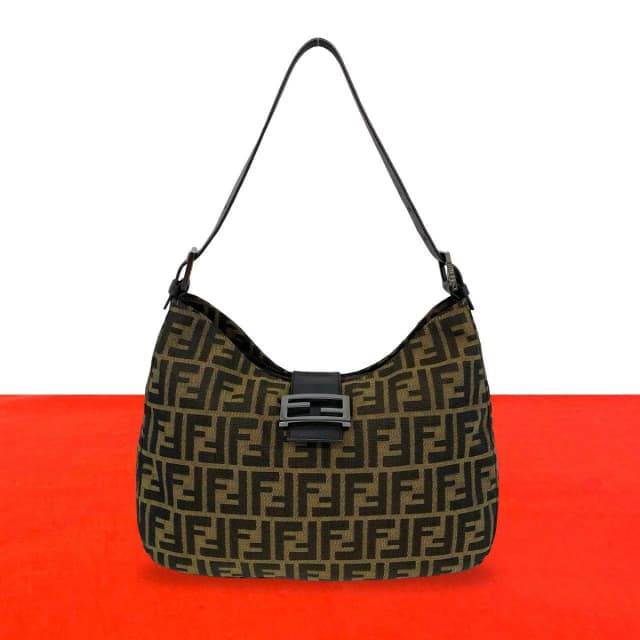 Fendi Vintage Mamma Bucket Zucca FF Pattern Canvas Leather Shoulder Bag Brown in Brown Canvas from The Reluxe, photo 1 of 1