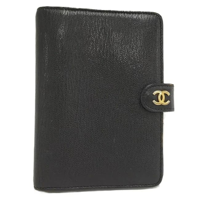 Chanel Notebook Cover CC Logo Gold Leather Black Agenda in Black Leather from The Reluxe, photo 1 of 1