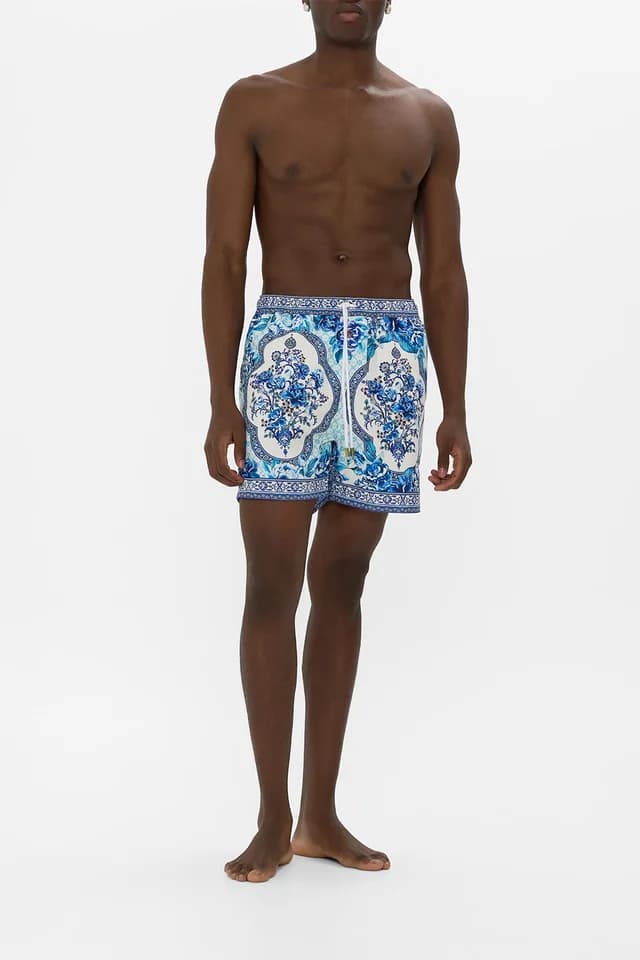 Camilla eBoutique MID LENGTH BOARDSHORT WITH ELASTIC WAIST A CERAMIC GARDEN, image 1 of 1 from CAMILLA