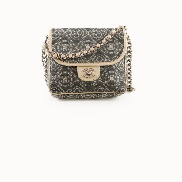 Chanel Camelia Quilted Double Sided Flap (25 Series) in Caviar leather from The Purse Affair, photo 1 of 1