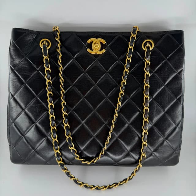 Chanel Black Matelasse Lambskin Tote in Black Lambskin from SparklesnDreams, photo 1 of 1