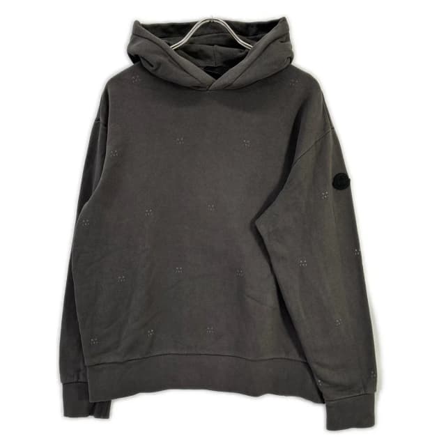 Moncler Hoodie Gray Cotton M Logo Sweatshirt Pullover in Grey from The Reluxe, photo 1 of 1