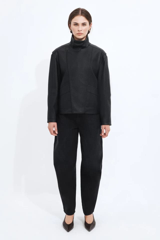 Aje Studio Madison Bomber Jacket in BLACK, image 1 of 1 from Aje
