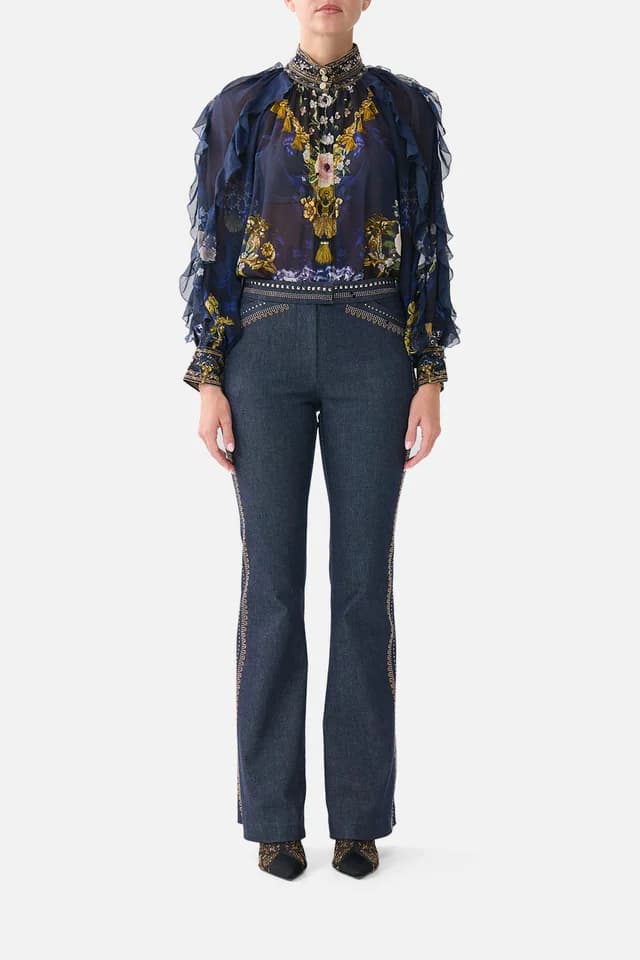 Camilla eBoutique FLARE TROUSER WITH SEAM DETAIL NOTES FROM THE BLUE ROOM, image 1 of 1 from CAMILLA