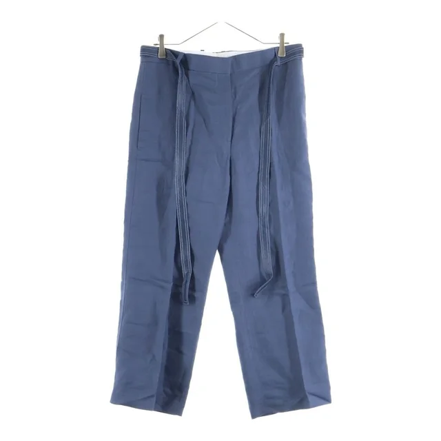 Celine Wide Pants with Belt Navy Linen in Navy from The Reluxe, photo 1 of 1