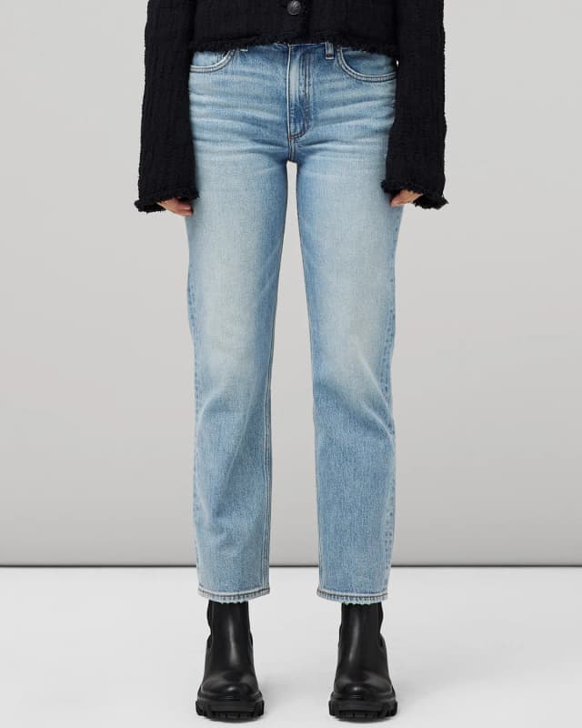 Rag & Bone Harlow Mid-Rise Straight Jeans in LOU1, image 1 of 1 from Incu
