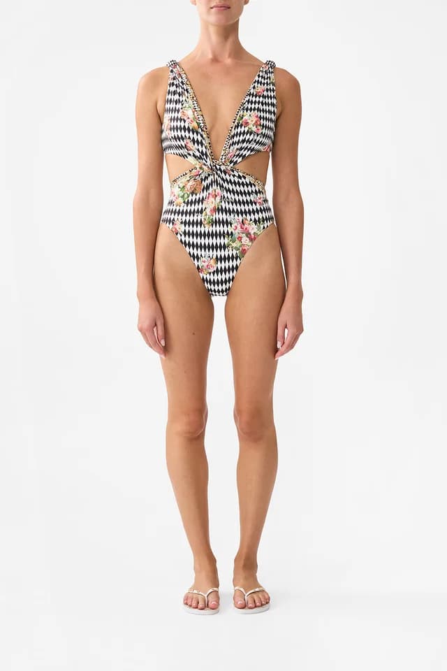 Camilla eBoutique TWIST FRONT CUT OUT ONE PIECE ROCOCO GLOW, image 1 of 1 from CAMILLA