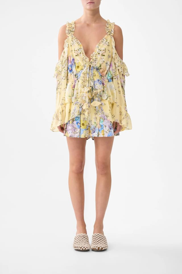 Camilla eBoutique COLD SHOULDER RUFFLE TOP DARLING BUDS, image 1 of 1 from CAMILLA