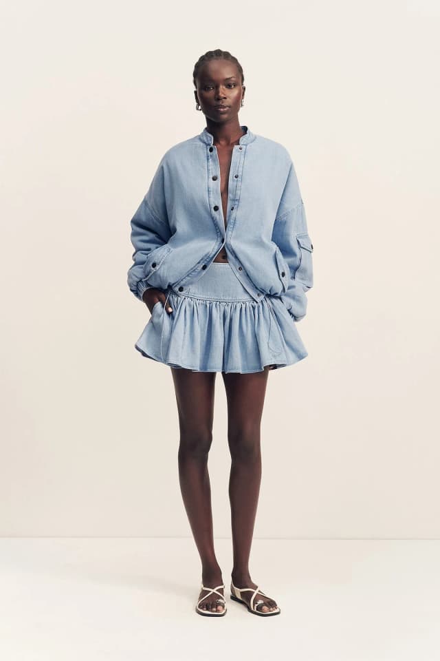 Shona Joy ELLSWORTH GATHERED MINI SKIRT, image 1 of 1 from Shona Joy