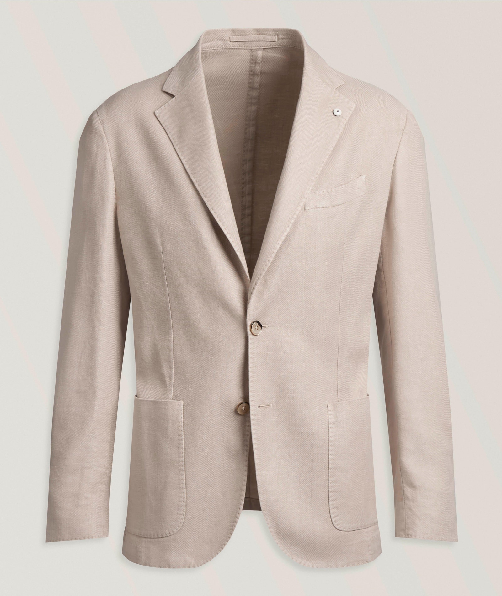 L.B.M. 1911 Herringbone Linen-Cotton Twill Sport Jacket in Beige Linen & Linen Blends, image 1 of 1 from Harry Rosen