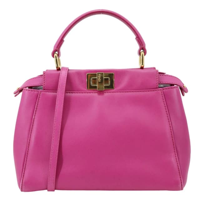 Fendi Peekaboo ISEEU Leather Satchel Bag Pink in Pink Leather from Dallas Designer Handbags, photo 1 of 1