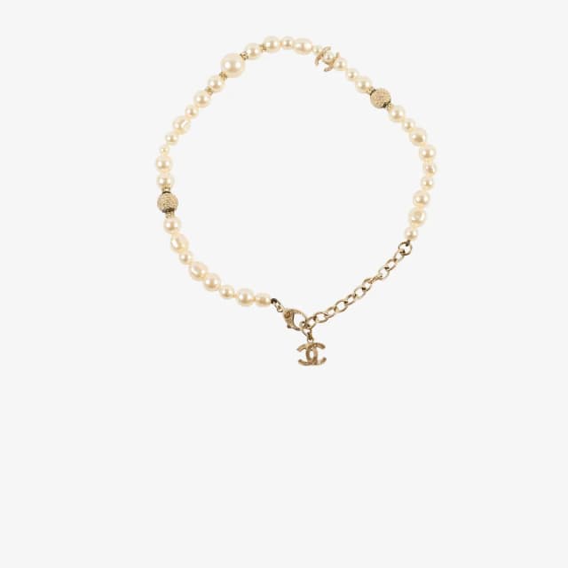 Chanel Pearl Bead CC Logo Chocker Necklace from The Purse Affair, photo 1 of 1